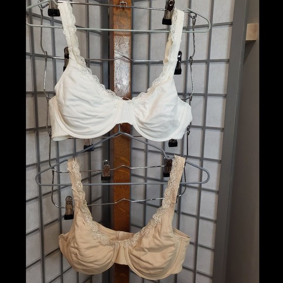 Fruit of the Loom underwire Bras x2 [#9292 Stretch Cotton + Lace] - Picture 1 of 4